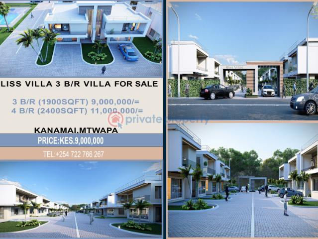 Bliss Villa | 3 B/r Villa | Mtwapa Kanamai | For Sale | Kes. 9m