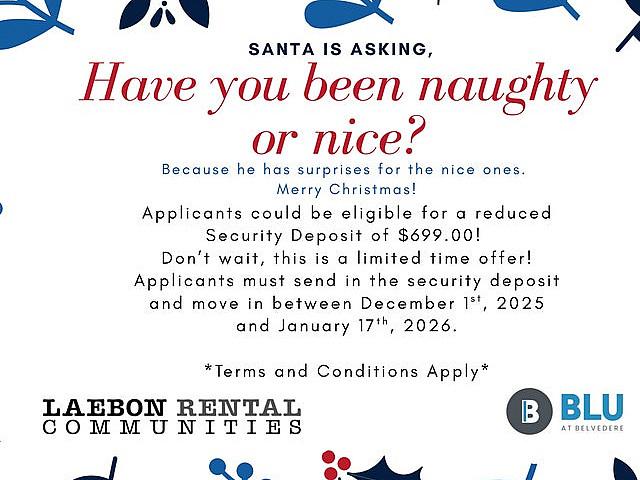 Blu At Belvedere – Lease Now! *699 Security Deposit Promo