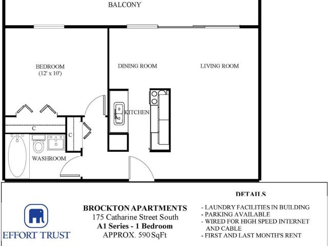 Brockton Apartments Apartment 1 Bedroom Apartment for Rent
