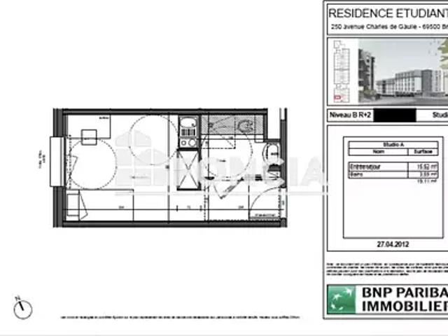 Bron 69500 Achat / Vente appartement 1 pièce t1