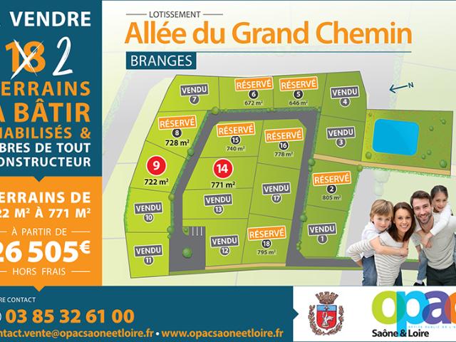 Branges Vente Terrain 71