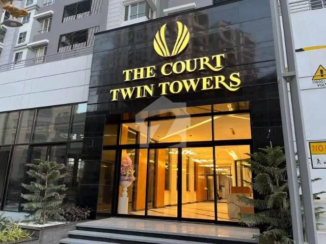 Brand New [2/3] Bed Luxury Apartment For Rent In The Court Twin Towers Ideal Location! Callachi society Gulshan e Iqbal block 10A
