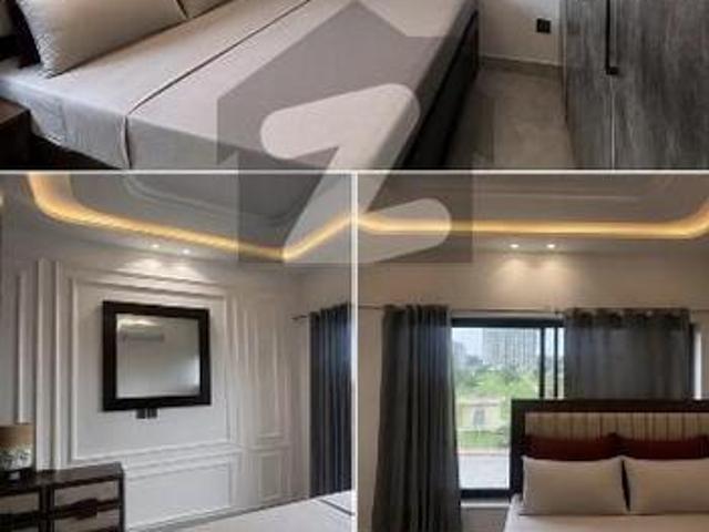Brand new furnished flat for rent facing park in baharia town midway commercial
