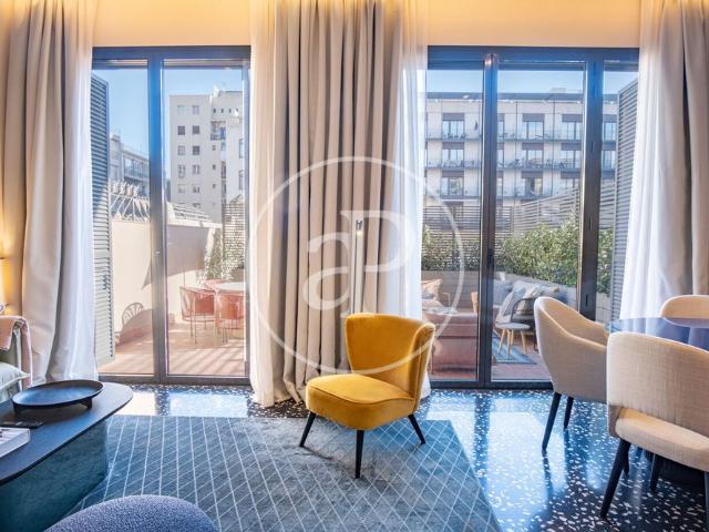 Brand new luxury furnished flat for rent with terrace next to Paseo de Gracia