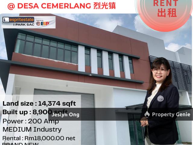 Brand New Semi D Factory @ Desa Cemerlang Co Harves Industrial Park for Rent