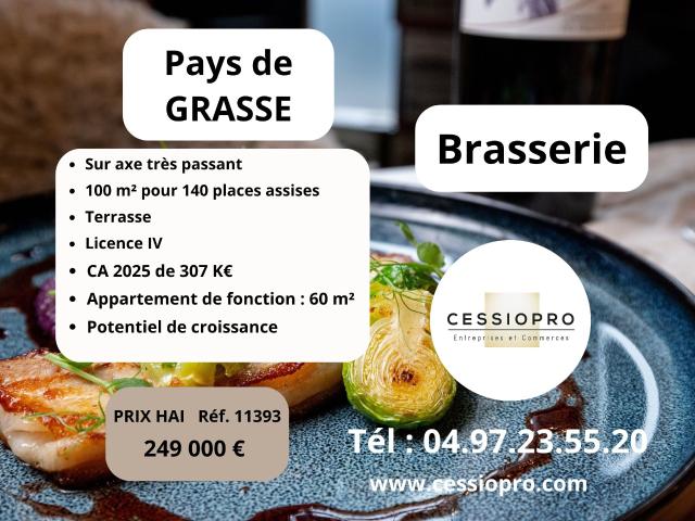 BRASSERIE À FORT POTENTIEL EMPLACEMENT No1 SUR AXE TRÈS PASSANT PAYS DE GRASSE