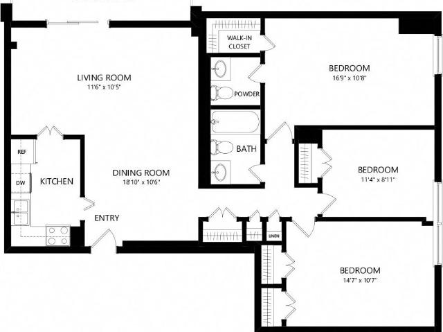 Bretton Place 3 Bedroom Apartment for Rent at 44 Jackes Ave, Toronto, ON M4T 1E5 Deer Park