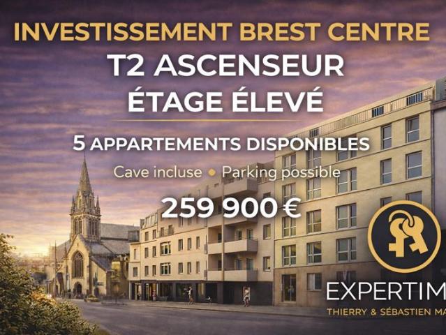 Brest St Michel T2 44 m2 ascenseur cave