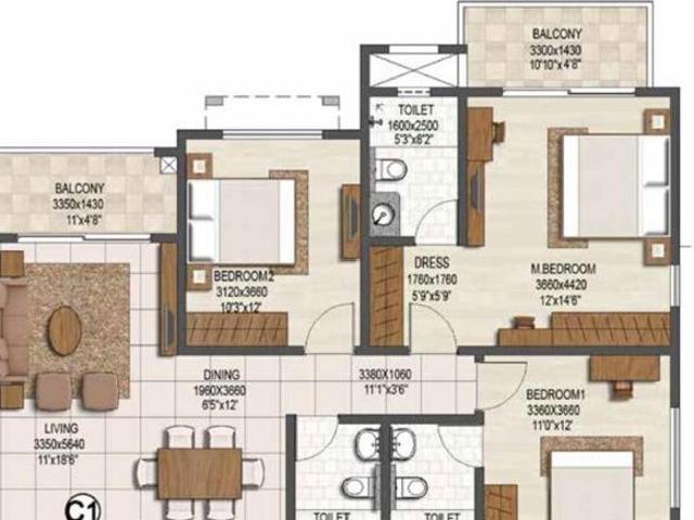 Brigade Buena Vista 3 Bedroom 1680 Sq. Ft. Apartment in Budigere Bangalore Listing ID: #10373