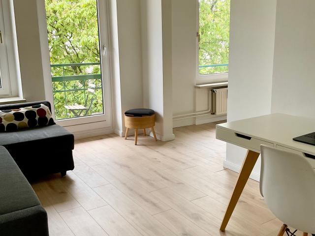 Bright One and a Half Rooms with Private Balcony