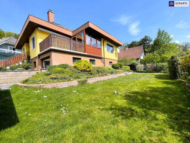 Bungalow Idyll in Gablitz: Ihr Zuhause mit Wienerwald Panoramablick: 4 Zimmer I Wintergarten I Südwest Terrasse I Gartenparadies I Keller I Garage!