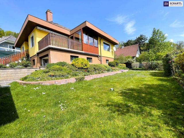 Bungalow Idyll in Gablitz: Ihr Zuhause mit Wienerwald Panoramablick: 4 Zimmer I Wintergarten I Südwest Terrasse I Gartenparadies I Keller I Garage!
