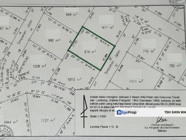 Bungalow land Bandar Bukit Mahkota Bangi far from factory near Puteri