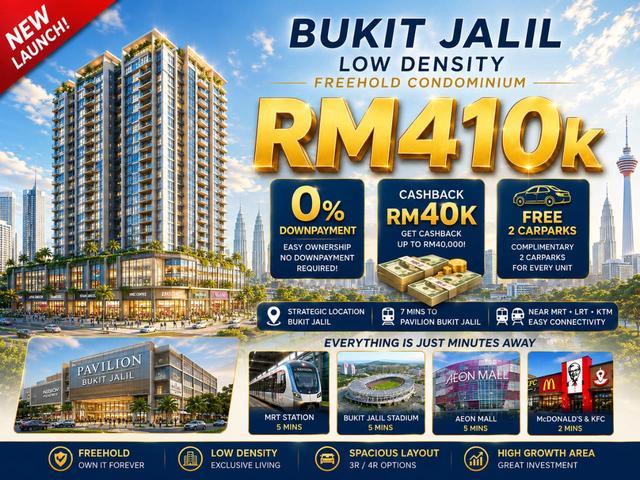 Bungolow Condo FREEHOLD Big Balcony YardNear Bukit Jalil link MRT