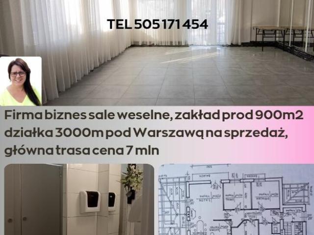 Budynek produkcyjno usługowe 900m działka 3000m sala weselna
