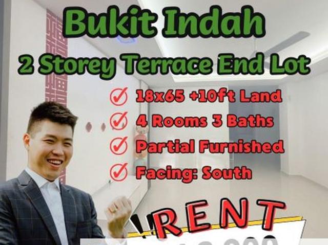 Bukit Indah Double Storey Terrace House End Lot For Rent Near Perling, Sutera Utama, Nusa Bestari, Nusa Idaman, Horizon Hills, Eco Botanic, Nusa Indah