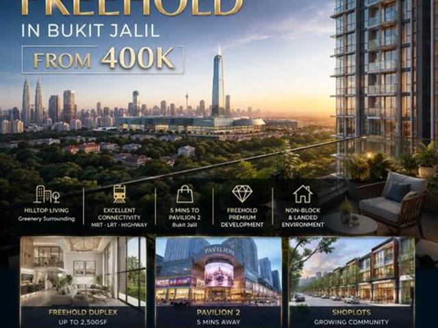 Bukit Jalil FREEHOLD 18kmth Near MRT Pavilion 2 Big Balcony Yard