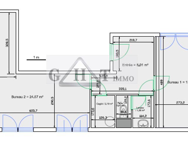 BUREAUX 52 M² PARC VOLTA