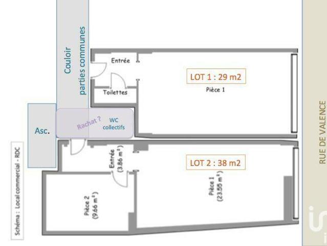 Bureaux 66 m²