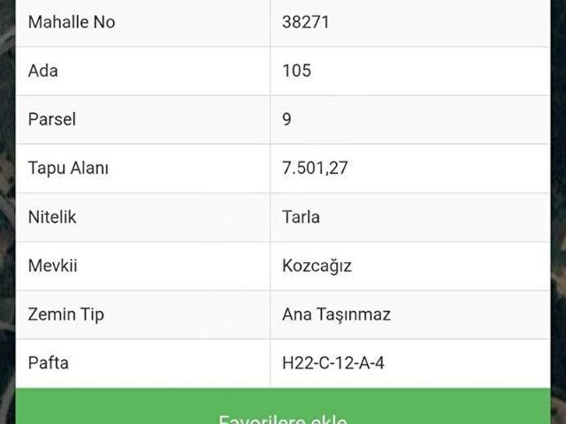 BURSA KESTEL ALAÇAM'DA YOLA CEPHELİ 1.875 m HİSSELİ TARLA