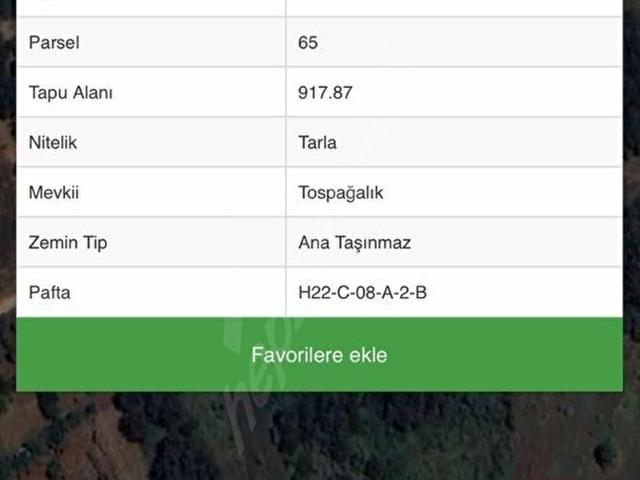 Bursa Kestel Erdoğanda 917 m Tek Tapu Satılık Tarla