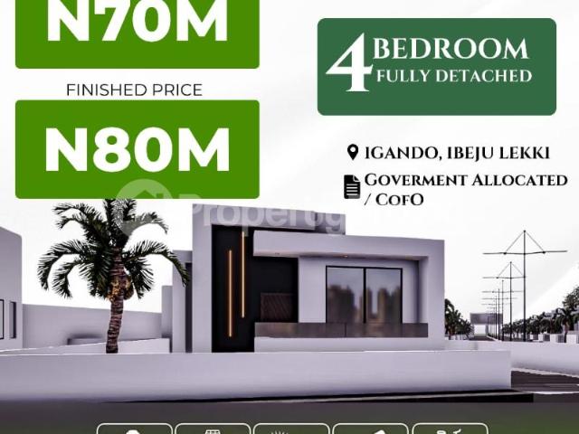 Buy 4 Bedroom Fully Detached Bungalow With Bq in Ibeju Lekki Lagos 6NPUK | PropertyPro Nigeria