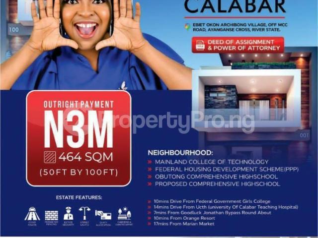 Buy Land Measuring 464sqm in Calabar Cross River 0NAJV | PropertyPro Nigeria