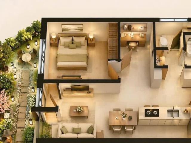 Căn 1br+ Rộng Như 2PN Tại Sun Fours Tower Đà Nẵng – Tặng Sân Vườn 16,2m² – Chỉ 2,6 Tỷ