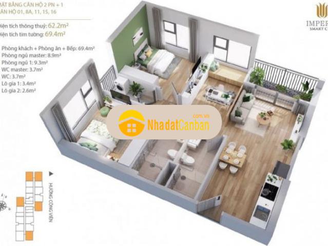 Căn 2 5 pn 64m imperia sc vinhomes tây mỗ 2 72 tỷ