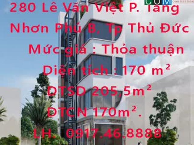 Cần Bán nhà căn góc MT 280 Lê Văn Việt quận 9