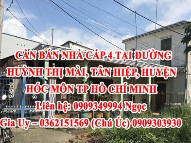 Cần bán nhà cấp 4 tại Đường Huỳnh Thị Mài, Xã Tân Hiệp, Huyện Hóc Môn
