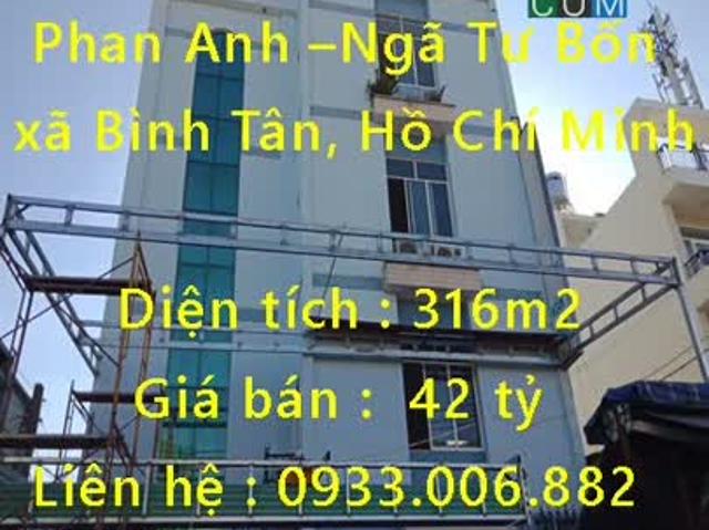 Cần Bán nhà Mặt tiền Phan Anh –Ngã Tư Bốn xã Bình Tân, Hồ Chí Minh