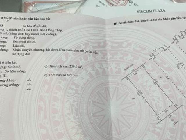 Cần bán nhà phố Vincom Cao Lãnh, Đường 30/4, Đồng Tháp, giá tốt