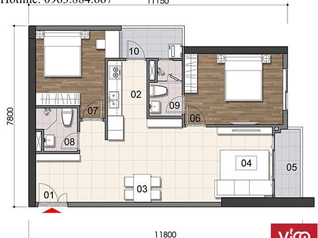 Căn Hộ 2PN View Hồ Bơi Vô Cực Cuối Cùng Nam Rạch Chiếc