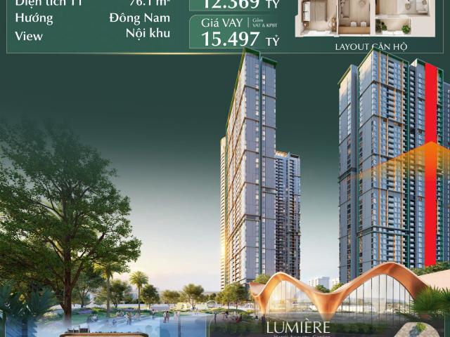 Căn hộ góc đẹp 1pn+1 tại lumière hanoi seasons garden – giỏ hàng hiếm mời khách đặt mua