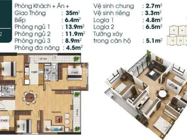Cần tiền bán gấp căn hộ 103m hướng Đông Nam view Vinhomes Rivershine