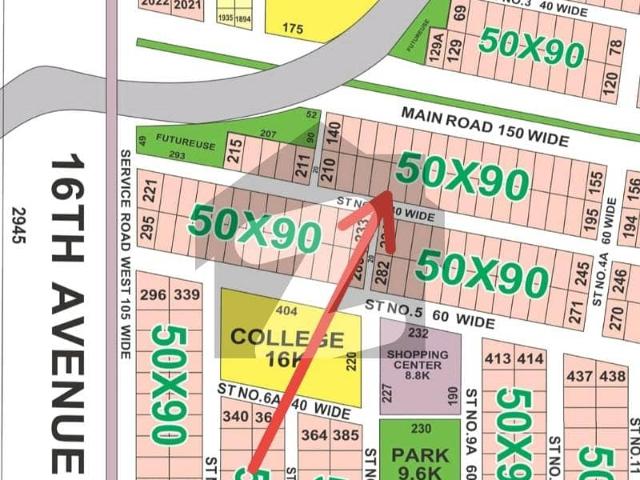 C 15 Corner 50+90 Plot For Sale