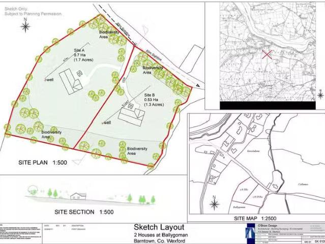 c. 1.7 Acre Site & c. 1.3 Acre Site at Ballygoman, Barntown, W.