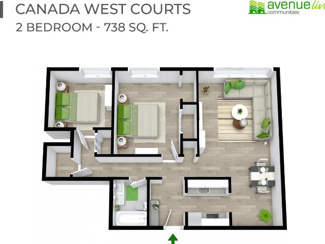 Canada West Courts 2 Bedroom Apartment for Rent at 7315 Yellowhead Trail Nw, Edmonton, AB T5B 4K1
