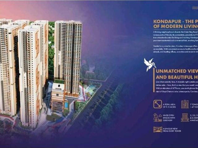 Candeur Lakescape 2.5 Bedroom 1644 Sq. Ft. Apartment in Kondapur Hyderabad Listing ID: #10192