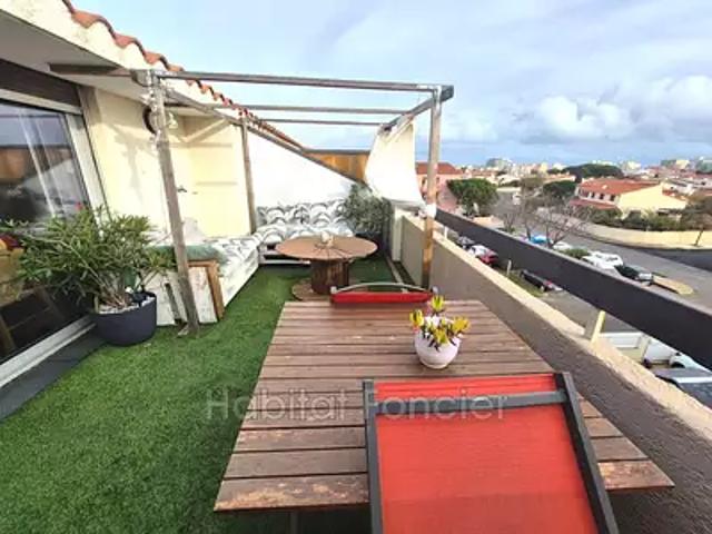 Canet en Roussillon 66140 Achat / Vente appartement 2 pièces t2 au dernier étage terrasse
