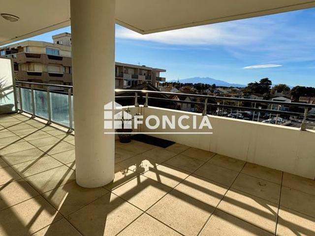 CANET PLAGE CENTRE – Grand T2 50 m² – Terrasse 20 m² – Résidence Récente Ascenseur – Vue Canigou – Meublé