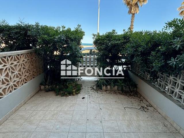 CANET PLAGE FRONT DE MER – T2 Traversant – Vue Mer – Rez de Jardin – Parking Commun