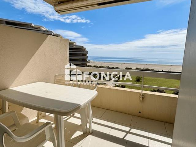 CANET SUD – Studio Cabine Vue Mer – 3ᵉ Étage – Terrasse – Parking Privatif – Résidence avec Gardien