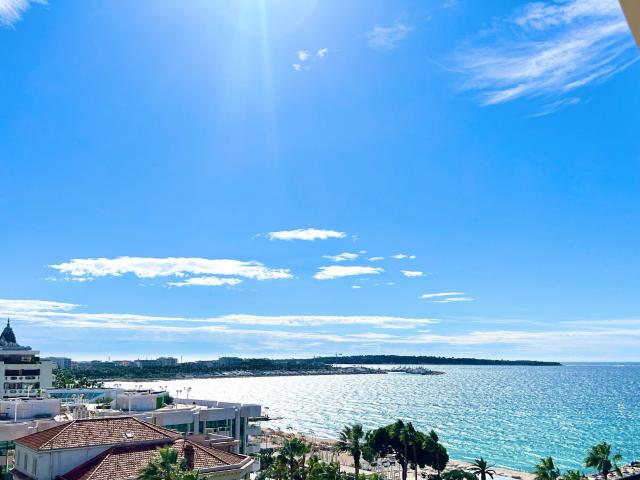 CANNES CENTRE CROISETTE PIED DANS L'EAU PENTHOUSE T3 VUE MER