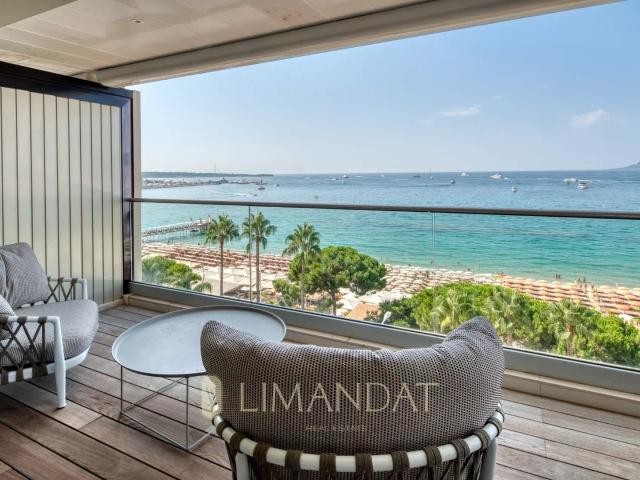 CANNES CROISETTE – ÉTAGE ÉLEVÉ, VUE MER PANORAMIQUE, TERRASSE, CAVE ET PARKING