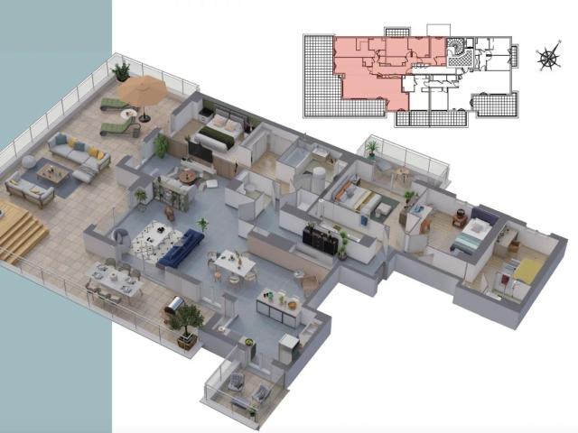 Cannet Mairie 5 pièces neuf vue mer terrasse et boxes Ca. 157m² Le Cannet