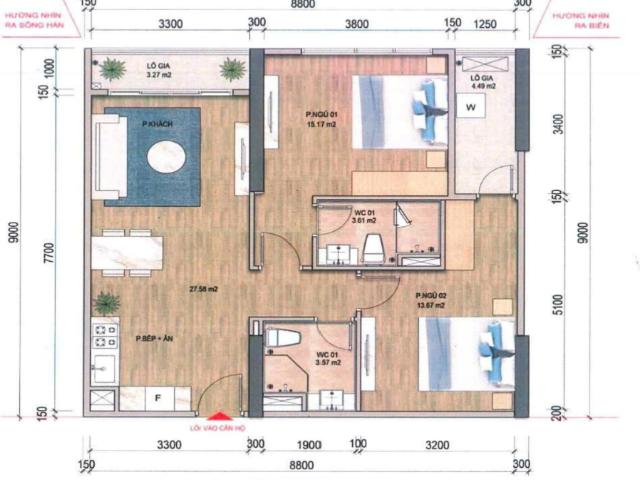 Capital Square: Tòa Queen Căn 2PN, DT 64,58m² View sông Hàn+ TT 1,2 tỷ HDMB+ CK đến 17%