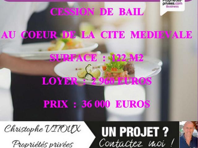 CARCASSONNE Cession de bail, Local commercial 122 m²