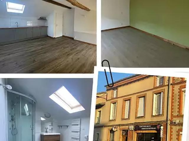 Castelsarrasin 82100 Location appartement 2 pièces t2 au dernier étage cave
